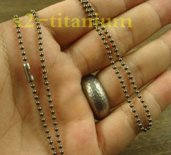 Pure Titanium 26 inch (66cm) ball bead chain 2mm necklace anti-allergy XH103A
