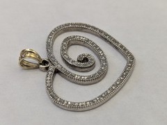 Sterling Silver Love Earth Pendant 9ct Gold Bail Hallmarked 925 Two Tone 375