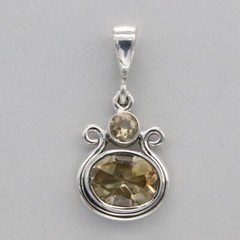 Oval Yellow CITRINE Teardrop Pendant 925 STERLING SILVER Natural Gemstone #7e