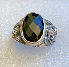 Bali Legacy Natural Thai Black spinel 7.50 CTW ring size 6 in silver
