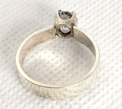 Estate Handmade Solitaire Cubic Zirconia .5 to .75 CT 925 Sterling Silver Size 7