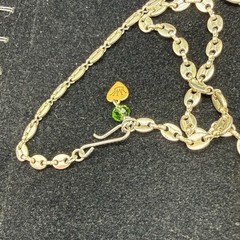 Adorned Crown Jewelry assemblage crystal glass bead watch cross green necklace