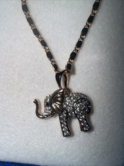 18K Gold Plated Elephant Earrings and Necklace Jewelry Gift Set