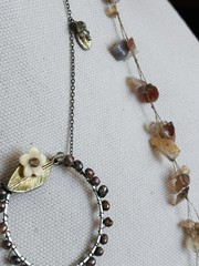 BEAUTIFUL & UNIQUE Pearl and agate ARTIST MADE necklace set