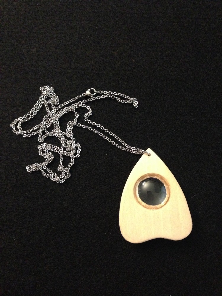 Ouija Board Wooden Planchette (little plank) Necklace, Hand Made, Artisan Made