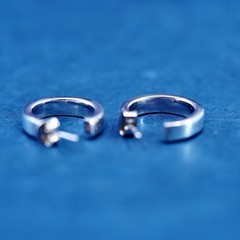 0.75”, vintage Sterling silver handmade earrings, 925 huggie studs