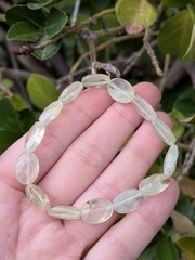 Faceted Prehnite Handmade Crystal Bracelet 7.25in