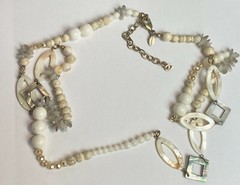 Costume Fashion Jewelry Necklace Pre-owned 48 in long Chico’s ivory asymmetric