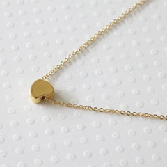 Tiny Gold Heart Slider Necklace