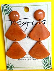 Tagua Nut Drop Earrings, Handmade Ecuador «Maeve» TR-5