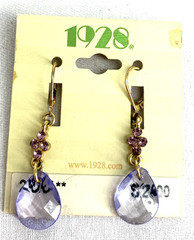 1928 Brand Crystal Bicone Beaded Dangle Drop Earrings Purple 1.75″ Spring Drops