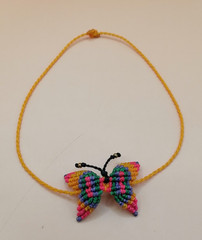Multicolored Butterfly Macrame Woven Anklet
