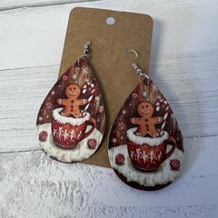 Christmas Earrings Lot 3 Teardrop Cardinal Truck Gingerbread Holiday Dangle