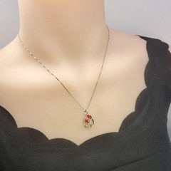 Red Orange Sunstone Necklace Spessartite Garnet Necklace – Sterling Silver