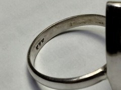 ATTRACTIVE NATURAL SNOW FLAKE OBSIDIAN IN STERLING SILVER 925 RING SIZE6.75-7.0