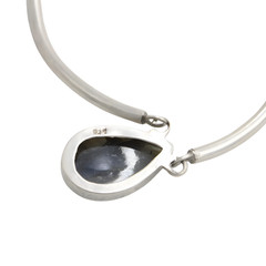 Vintage Labradorite Sterling Silver Collar Necklace 22-Inch