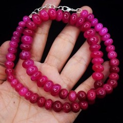 Wonderful Round Shape 381.00 Cts Enhanced Pink Ruby Beaded Necklace VK 21 E587