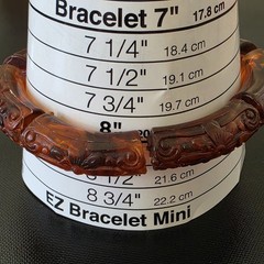 RARE Genuine Amber Carved Floral Chunky Tube Bead Stretch Bracelet Tested HTF