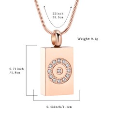Square Cremation Urn Necklace for Ashes Memorial Pendant Stainless Steel Jewelry