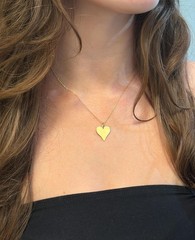 Smooth Heart Pendant Necklace 925 Sterling Silver Dainty Love Charm Women