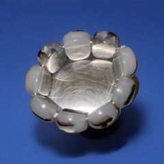 Wide Chunky Resin/Flex Bracelet in Black/Grey/White – 9 1/2” In Diameter Y2K