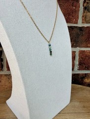 Dainty Round Turquoise Gold Pendant Necklace