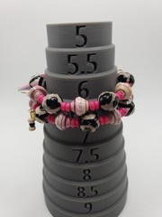 Handmade One Of A Kind Mixed Media Glass Paper & Shell Bracelet Unique Boho Vibe