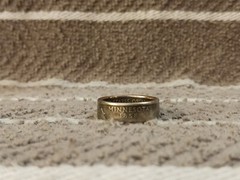 Minnesota Handcrafted Washington Quarters coin ring, size 7 2005