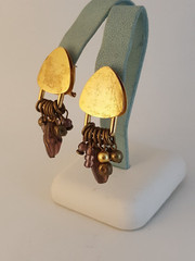 Marjorie Baer MB SF artisan earrings glass beads omega back