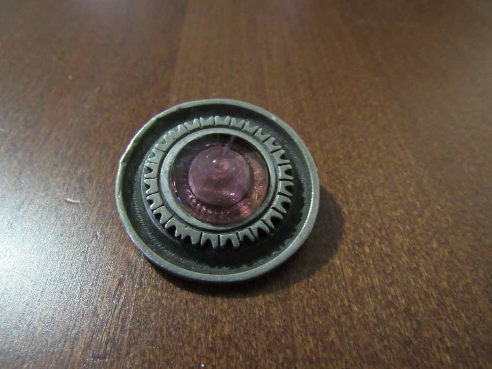 R Tennesmed sweden vintage pewter brooch PIN coloured glass