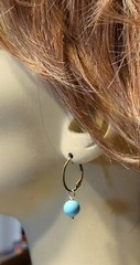 8mm or 10mm lab Turquoise Interchangeable Earring Charms Sterling, Rose or YG