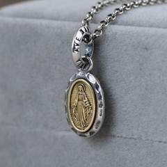 Our Lady of Guadalupe Medal Pendant Stainless Steel Virgin Mary Necklace Women