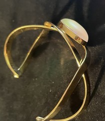 Charles Albert Multi-Color Luminite Infinity Gold-Tone Cuff Bracelet. Signed