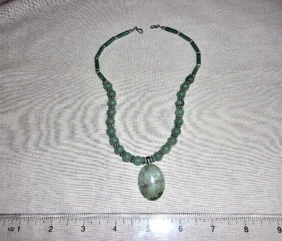 Green Aventurine Stone Bead Pendant Necklace
