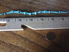 BoHo hemp bracelet w green beads. sml/med women’s 6-inch adjustable M3033