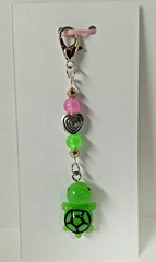 TURTLE Beaded Charm Clip Zipper Pull NEW Handmade