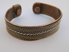 MIXED METAL CUFF BRACELET BRAIDED COPPER AND BRASS STERLING ARTISAN HANDCRAFTED