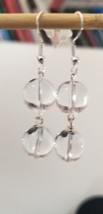 Vintage Elements Earrings made with 12mm Clear Rock Quartz dangle gem drops
