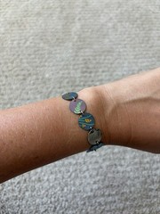 Holly Yashi Niobium Link Panel Hand Colored Niobium Floral Discs Bracelet
