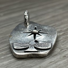 925 Sterling Silver Eagle And Sun Pendant Top