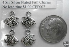Small fish charms silver plated zinc charm findings earring Angel Fish cfp002