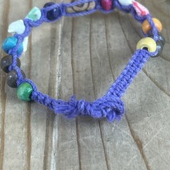 Handmade Beaded Bracelets Lot Of 3 Woven Knots Dolphin Beads