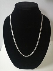 .925 Solid Silver Mens Biker Cuban Link Chain 24 Inches 37 Grams New