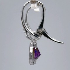 Faceted Teardrop MYSTIC TOPAZ Dangle Leverback Earrings 925 STERLING SILVER #4e