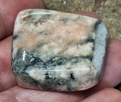 Unique Michigan Pink And White Calcite Freeform Pendant – Keweenaw Lava Rock