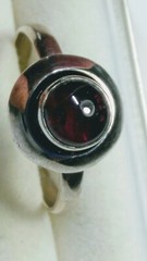 CHARMING UNTREATED NATURAL GARNET IN STERLING SILVER RING SIZE 8.25-8.5!