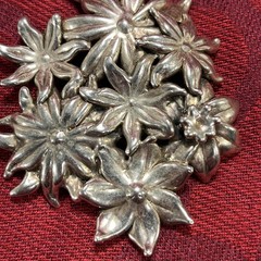 VTG 3″ Sterling Silver 925 Puffy Hibiscus Flower Statement PENDANT BROOCH Israel