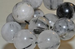 8.5″ 18mm «Powerful Energy/Top Grade»~Black TOURMALINATED QUARTZ Bracelet J1343