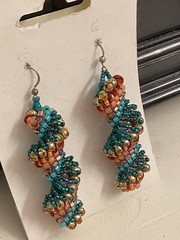 Sterling Silver Spiral Seed Bead Earrings Shepherd Hook 925 Handmade