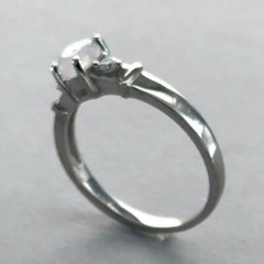 Oval Rainbow MOONSTONE Ring with CZs- Multiple Sizes – 925 STERLING SILVER #127e